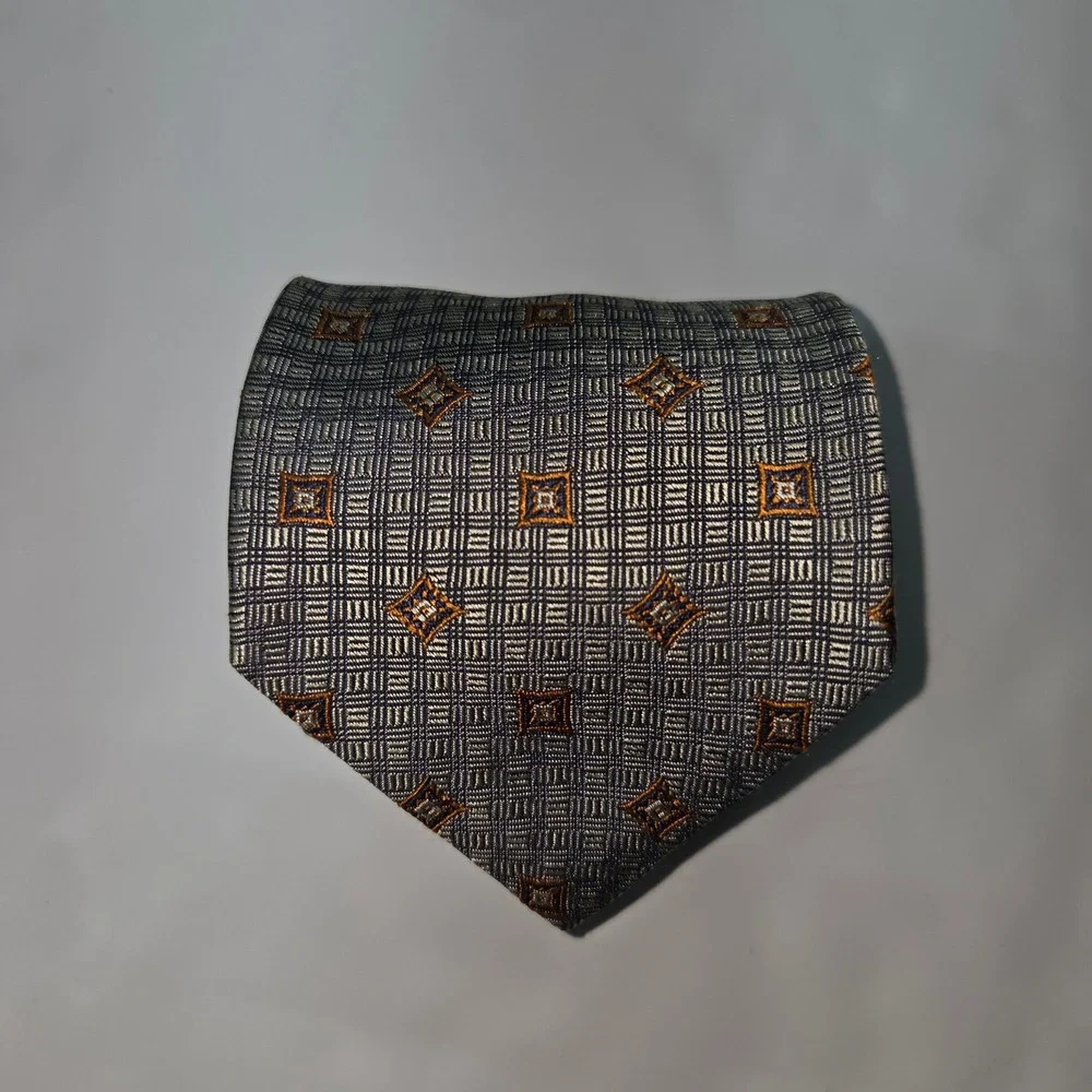 Vito Rufolo Mens Silk Geometric Pattern Tie Hand Made In Italy Designer‎ Necktie